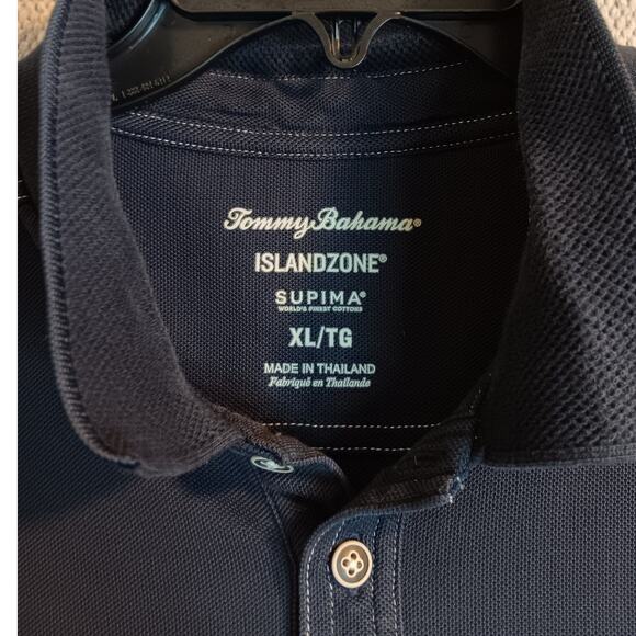Tommy Bahama Island Zone Polo XL Navy Blue Supima Knit Preppy Casual - Picture 6 of 14